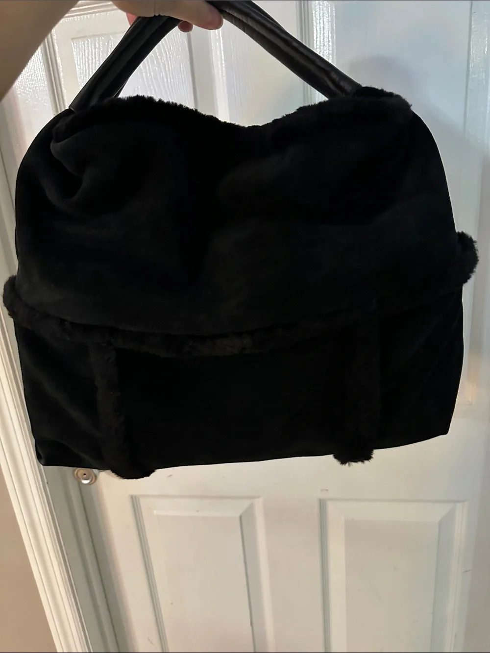 UGG Black Suede & Shearling Tote